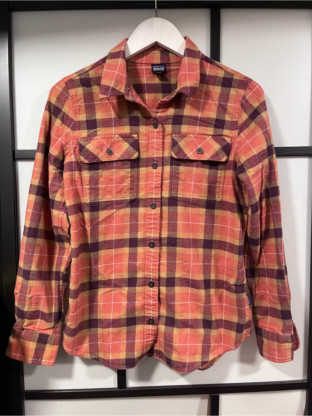 Patagonia Organic Cotton Fjord Flannel Shirt - Sunset Plaid - Small